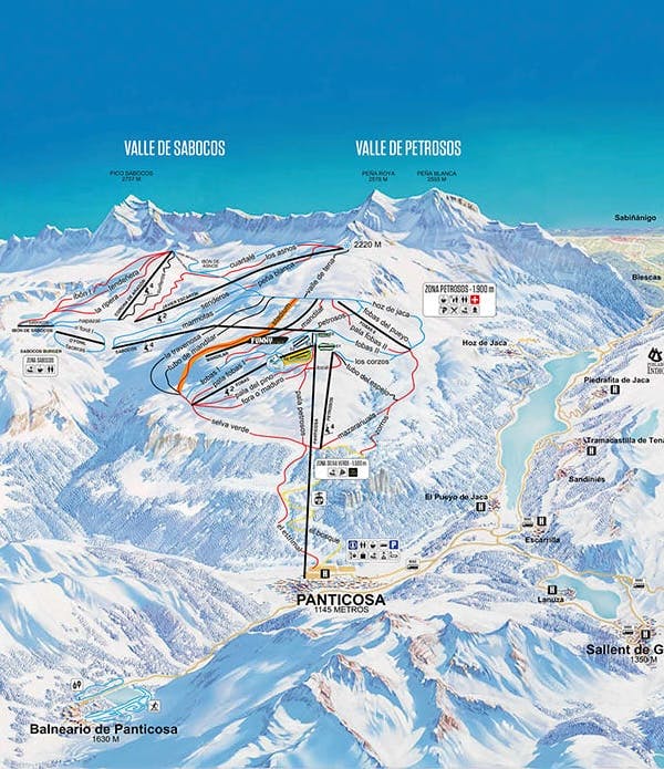 Copitos de Nieve - Estaciones de esquí, ski, snowboard - Mapa de la estación Panticosa