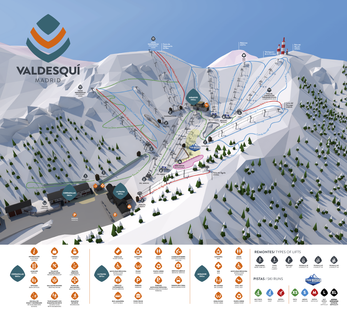 Copitos de Nieve - Estaciones de esquí, ski, snowboard - Mapa de la estación Valdesqui