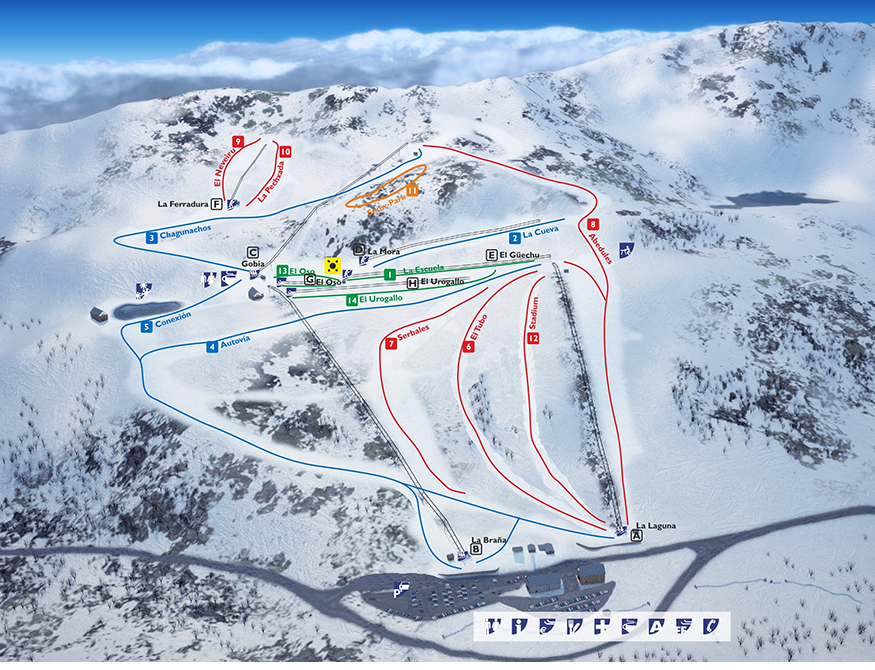 Copitos de Nieve - Estaciones de esquí, ski, snowboard - Mapa de la estación Leitariegos