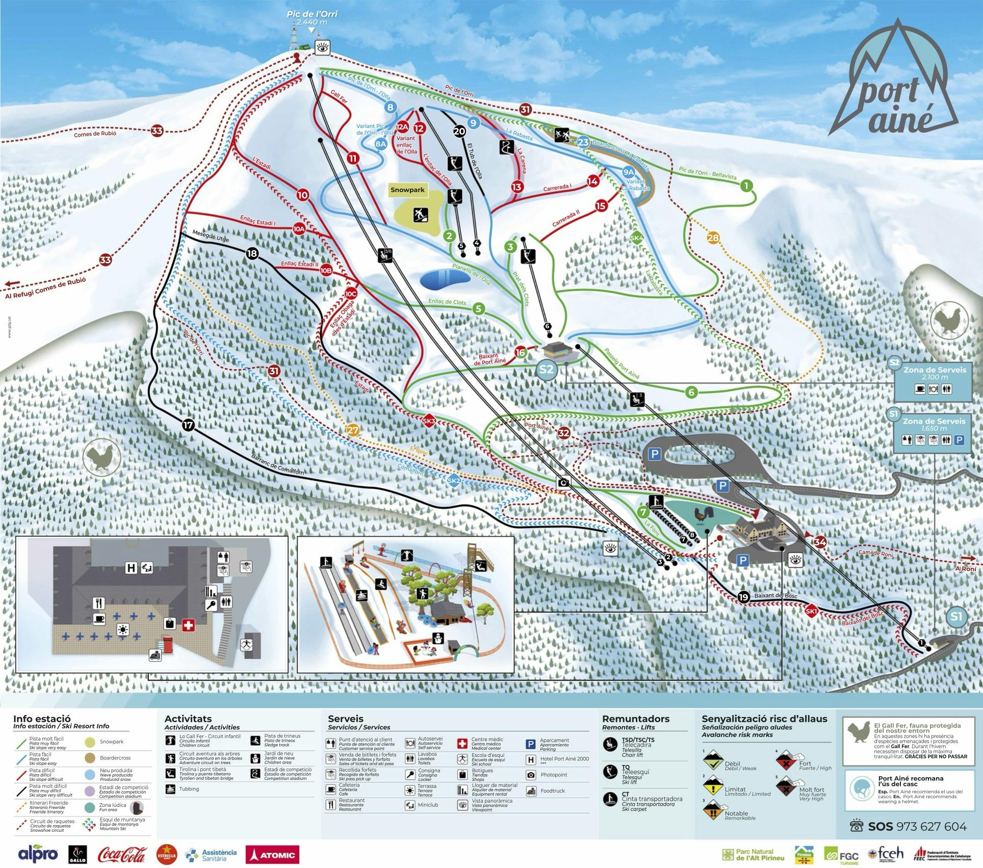 Copitos de Nieve - Estaciones de esquí, ski, snowboard - Mapa de la estación Port Ainé