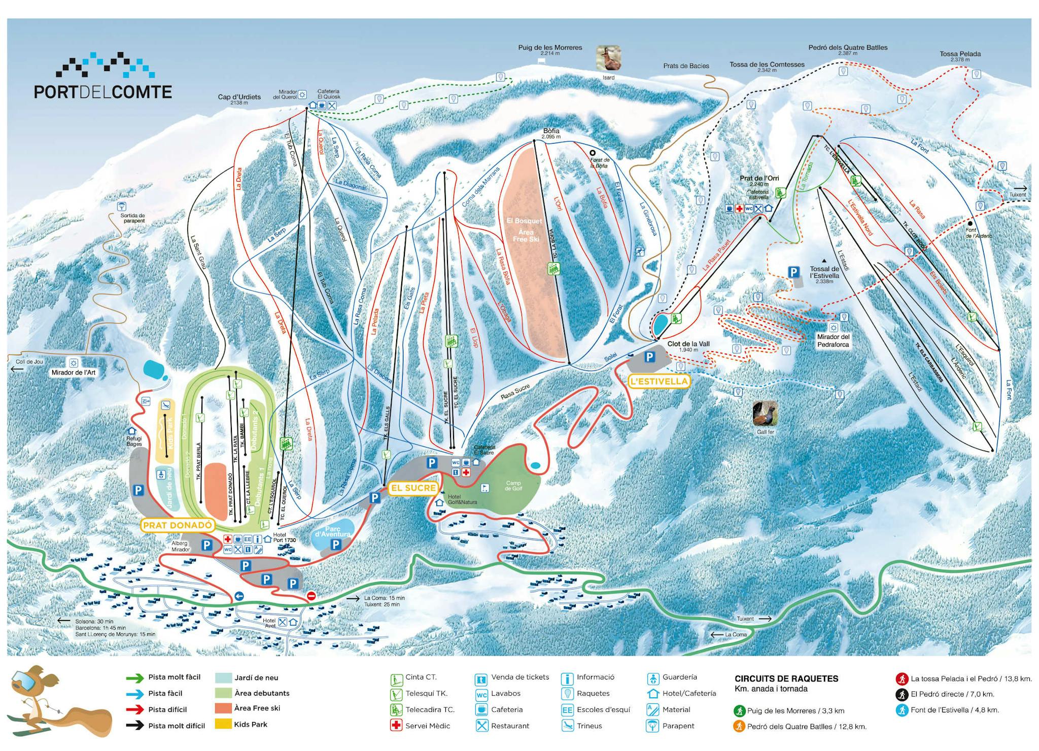 Copitos de Nieve - Estaciones de esquí, ski, snowboard - Mapa de la estación Port del Comte
