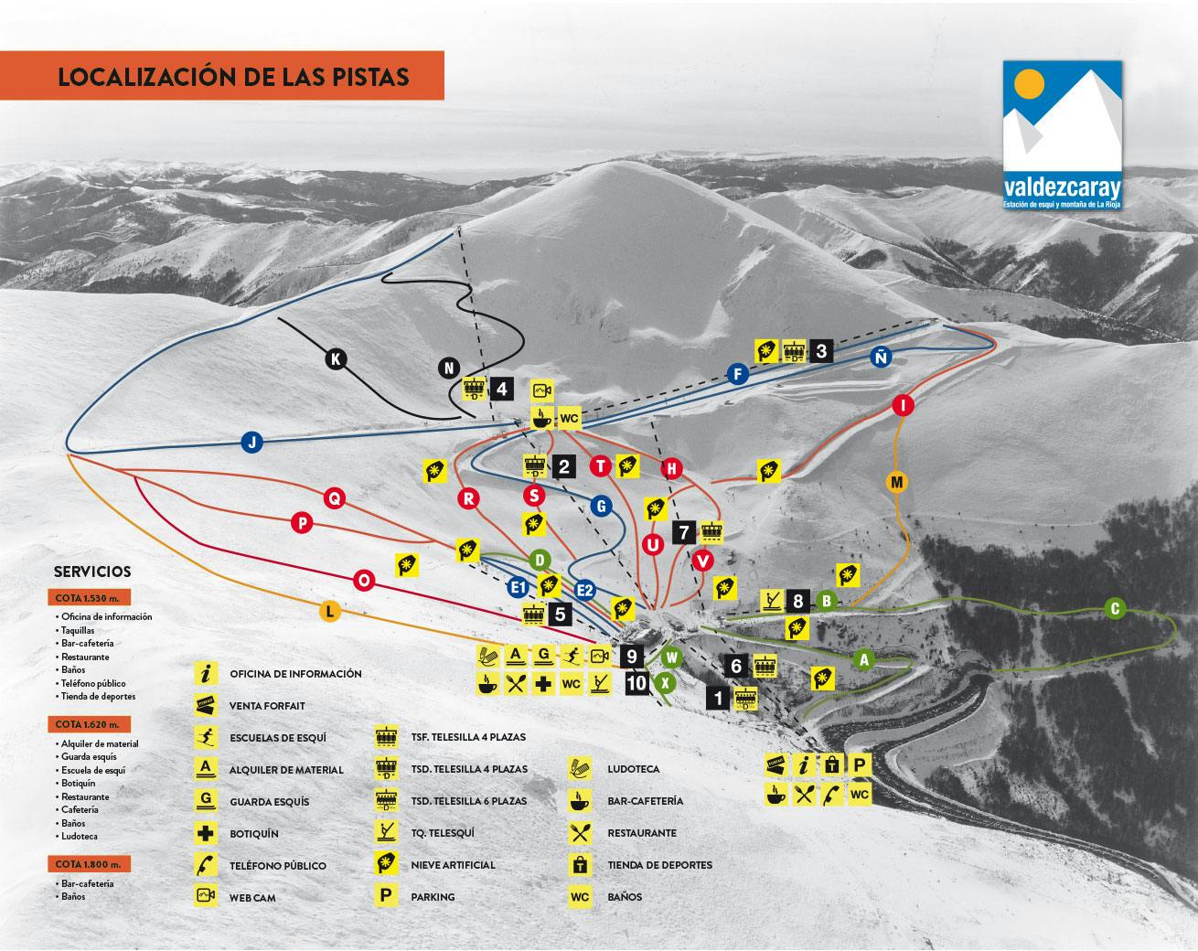 Copitos de Nieve - Estaciones de esquí, ski, snowboard - Mapa de la estación Valdezcaray