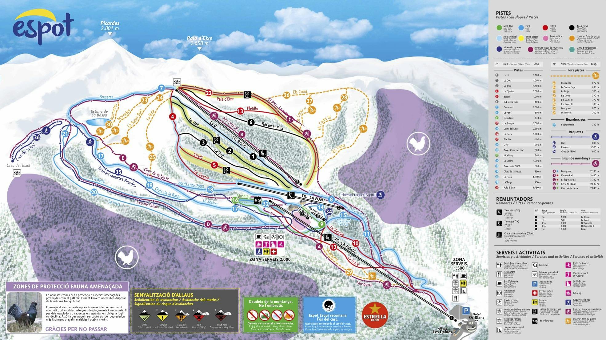 Copitos de Nieve - Estaciones de esquí, ski, snowboard - Mapa de la estación Espot Esquí